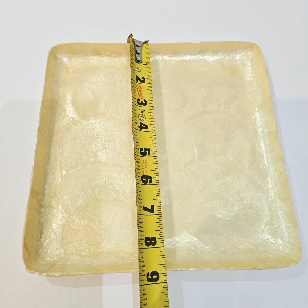 Vintage Capiz Shell Tray 8 3/4
